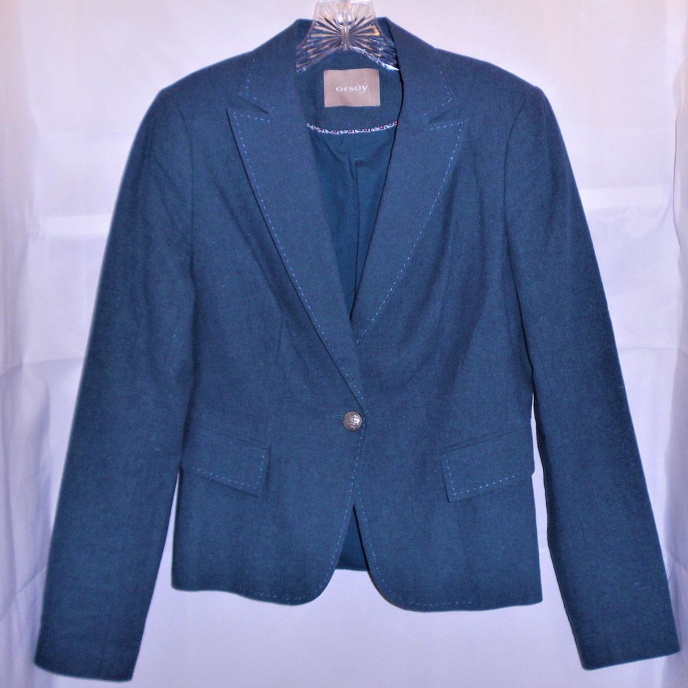 Classy Orsay Linen Blazer w/Contrasting Stitching